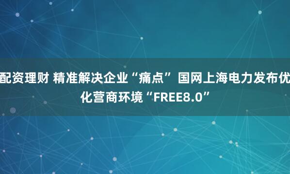 配资理财 精准解决企业“痛点” 国网上海电力发布优化营商环境“FREE8.0”