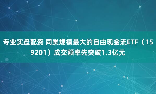 专业实盘配资 同类规模最大的自由现金流ETF（159201）成交额率先突破1.3亿元